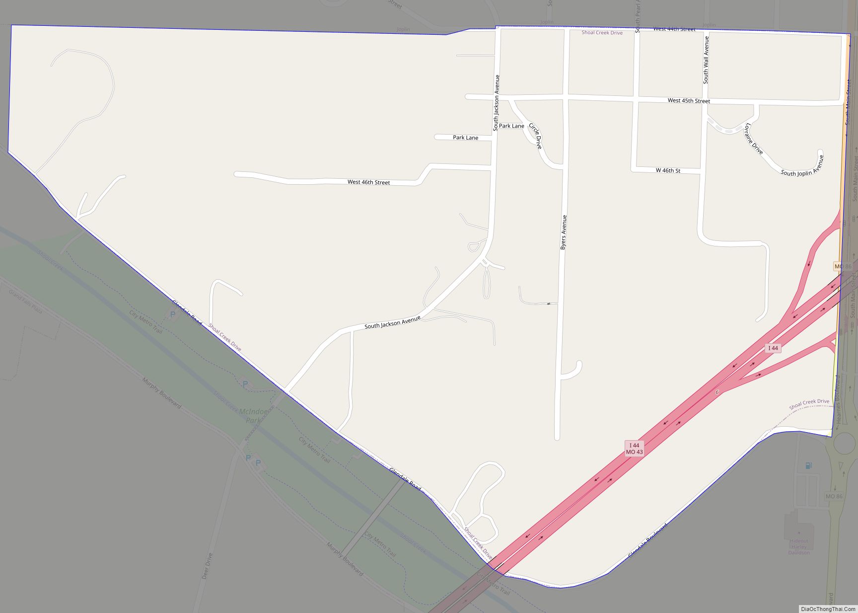 Map of Shoal Creek Drive village