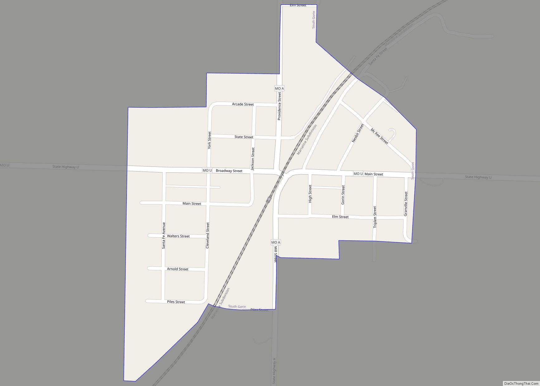 Map of South Gorin town