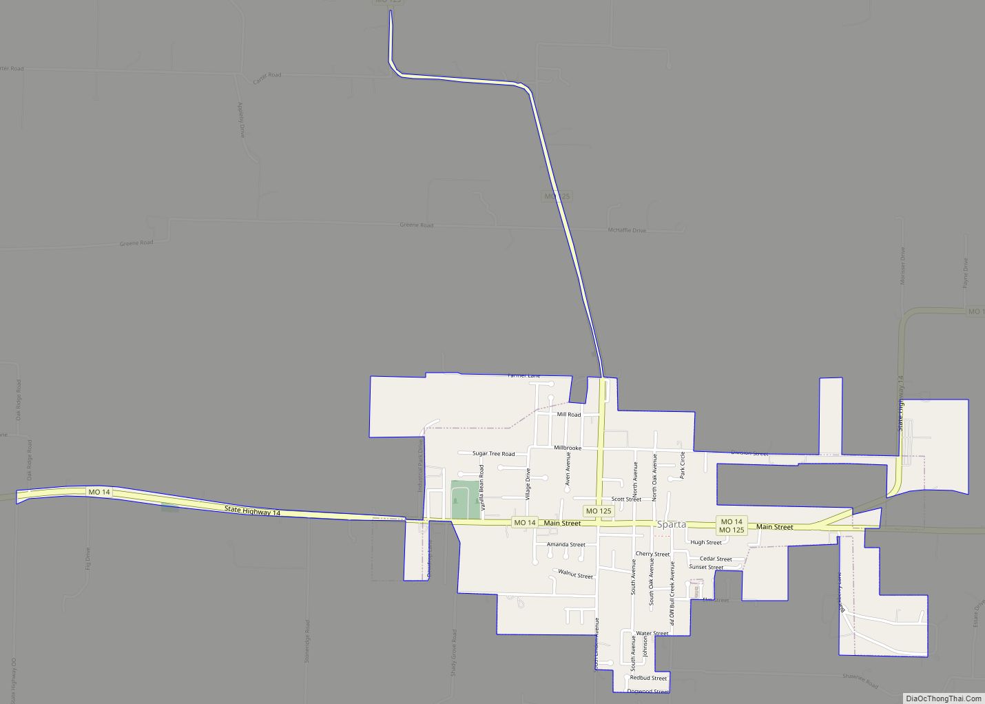 Map of Sparta city, Missouri
