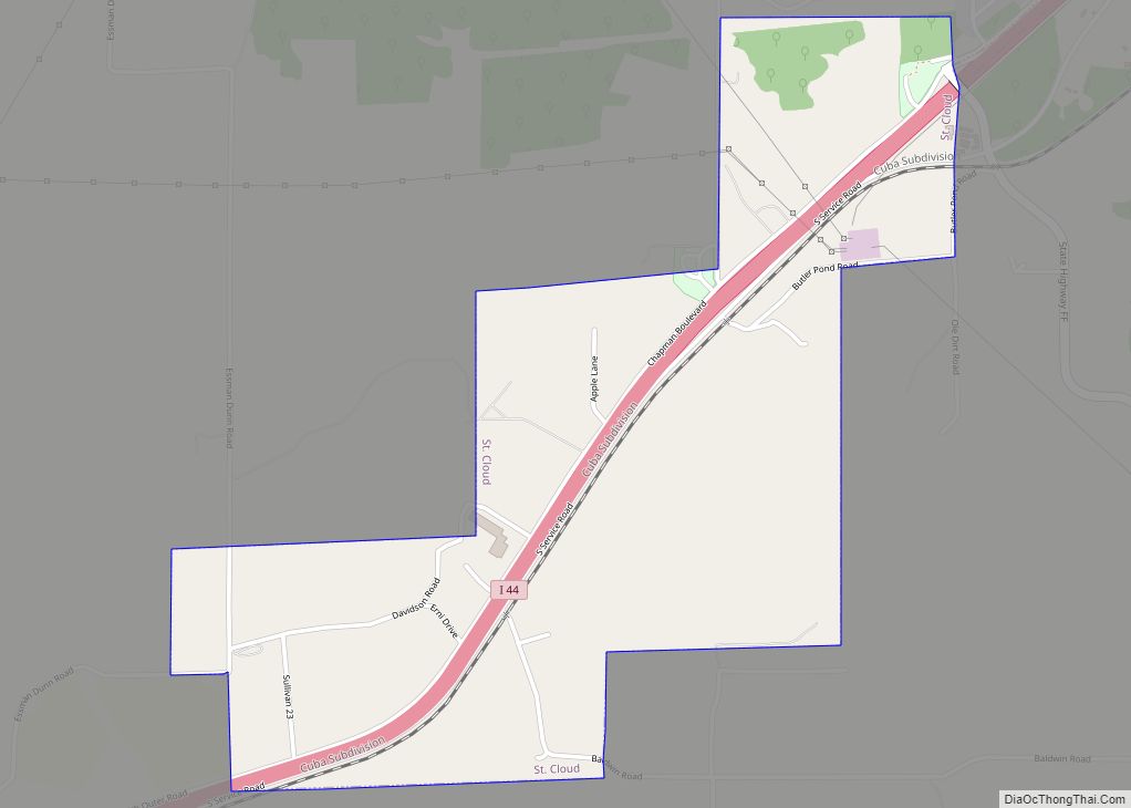 Map of St. Cloud village, Missouri