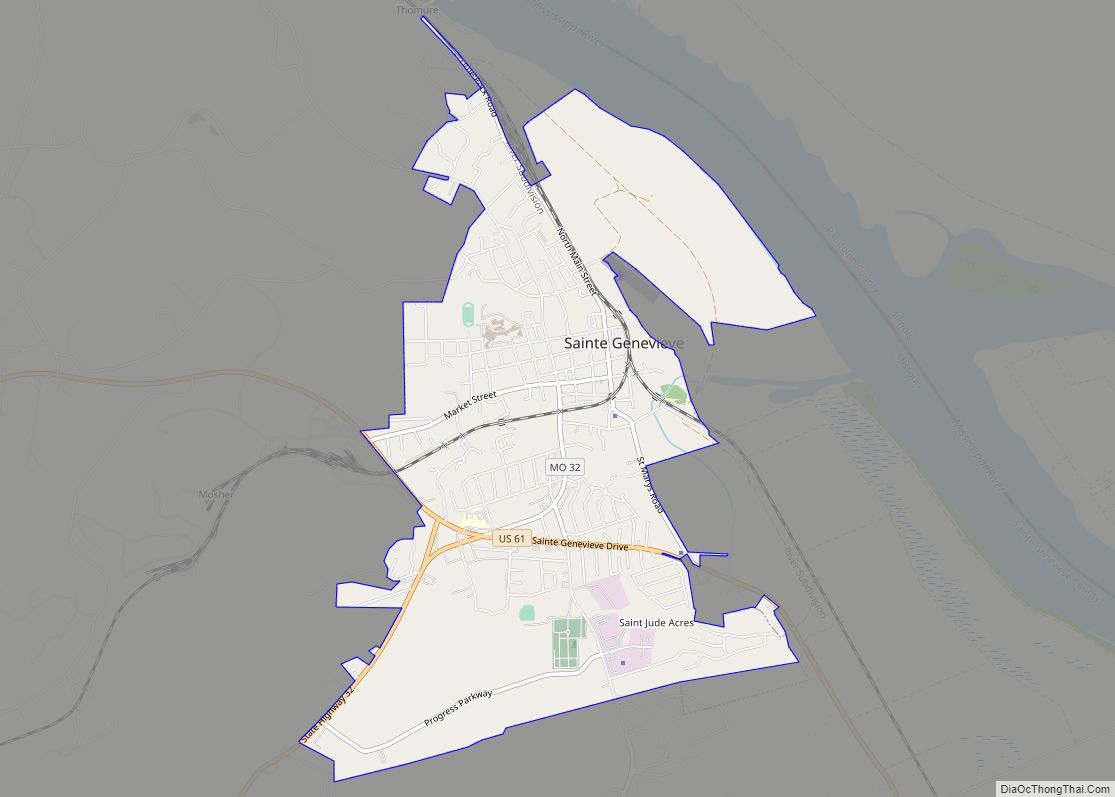 Map of Ste. Genevieve city