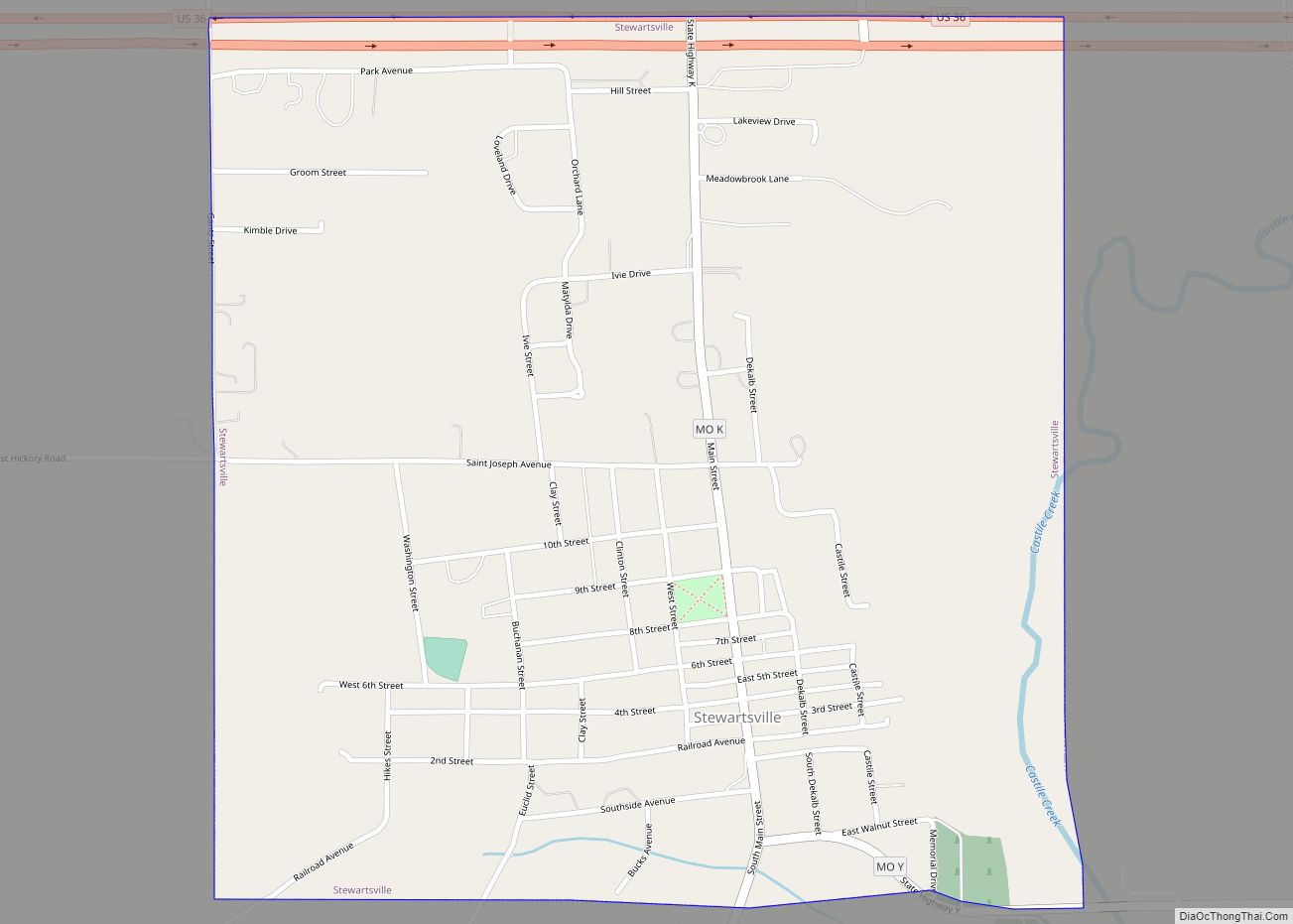 Map of Stewartsville city