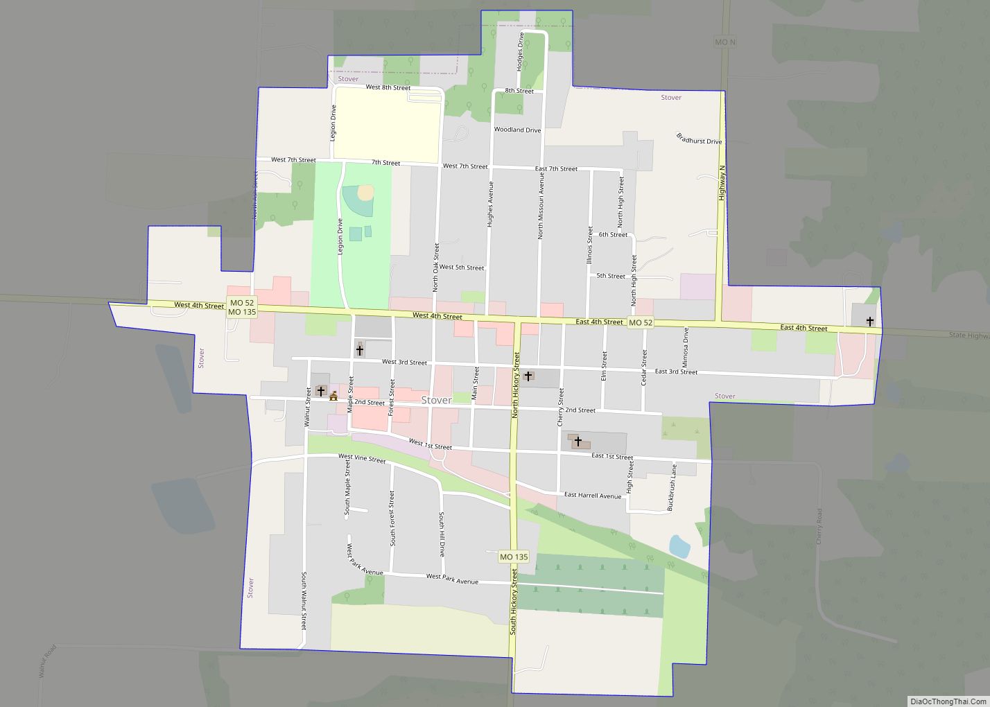 Map of Stover city