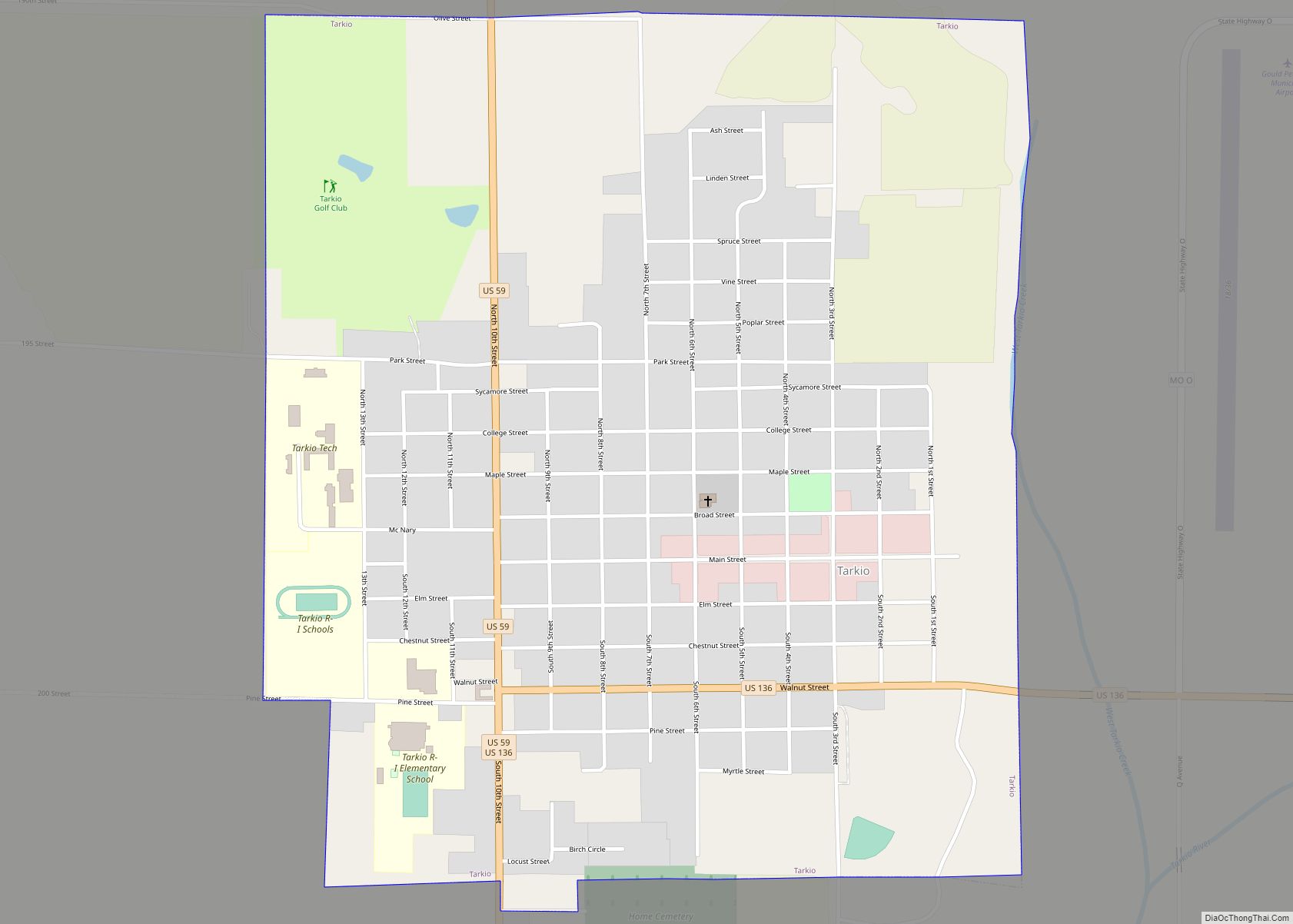 Map of Tarkio city