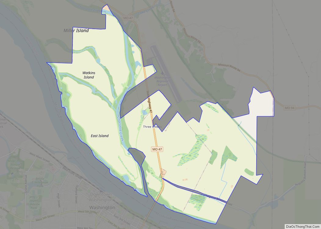 Map of Three Creeks village