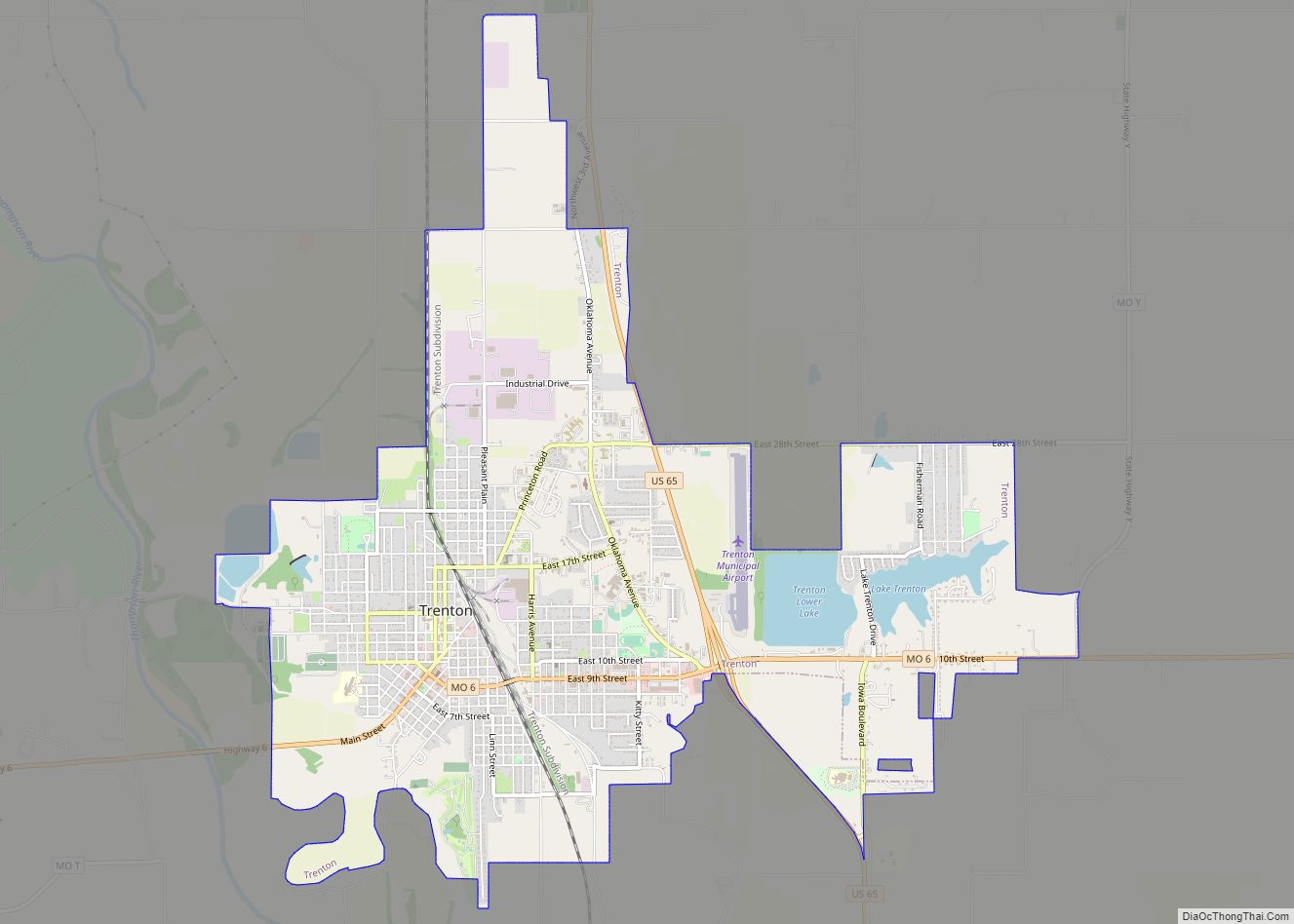 Map of Trenton city, Missouri