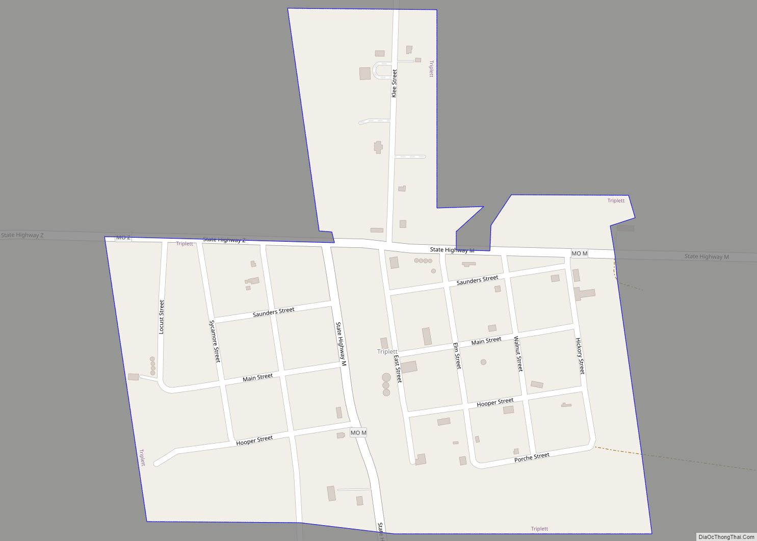 Map of Triplett city