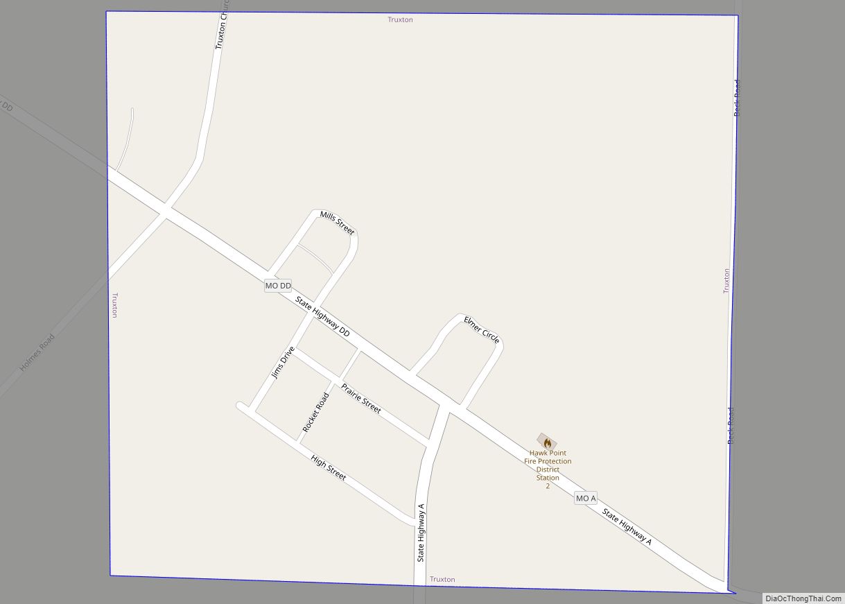 Map of Truxton village, Missouri