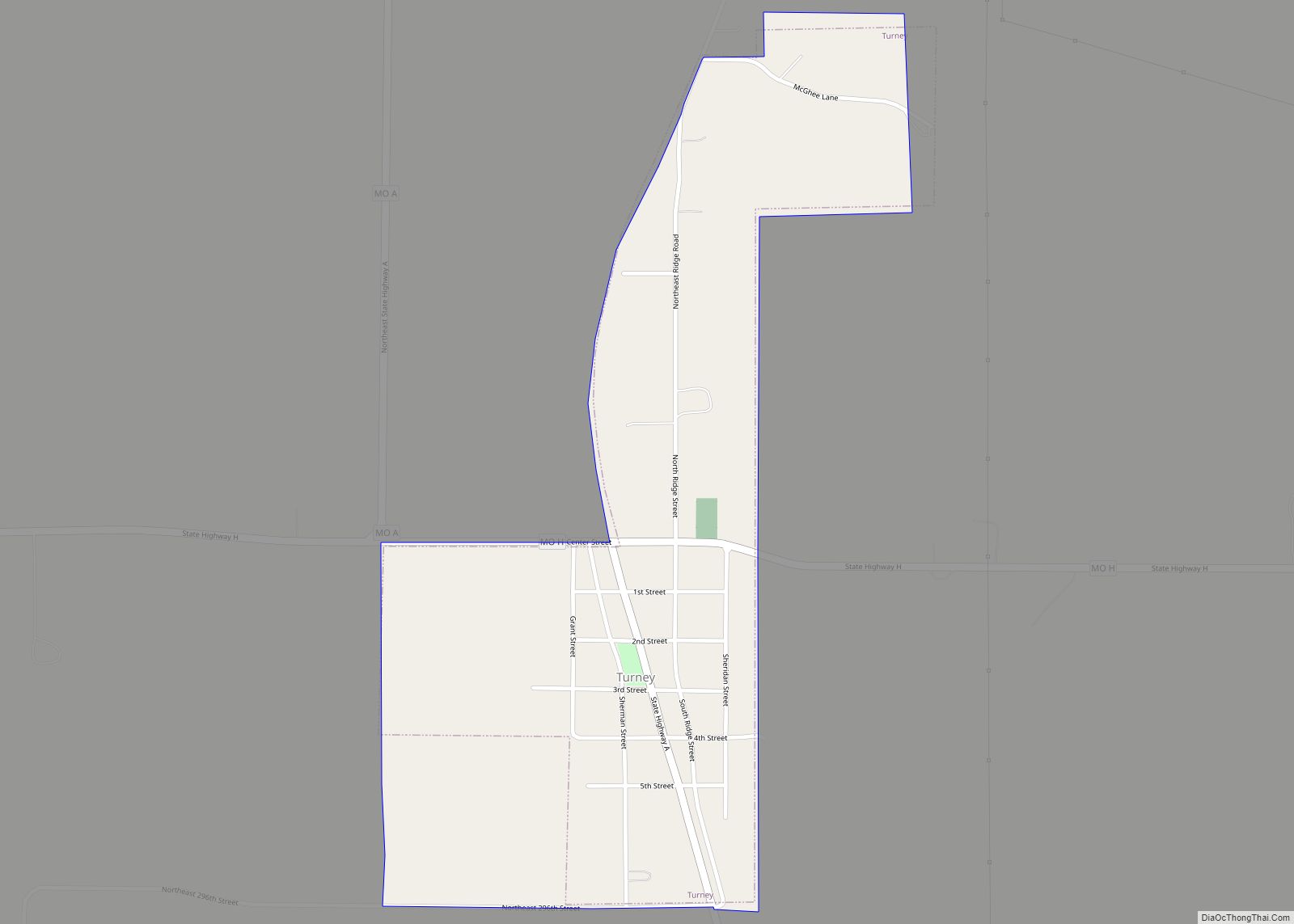 Map of Turney village