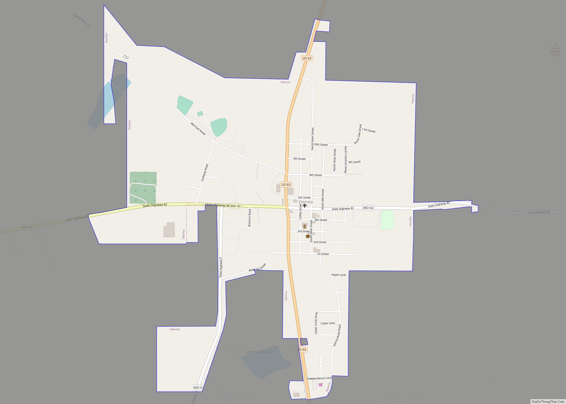 Map of Vienna city, Missouri