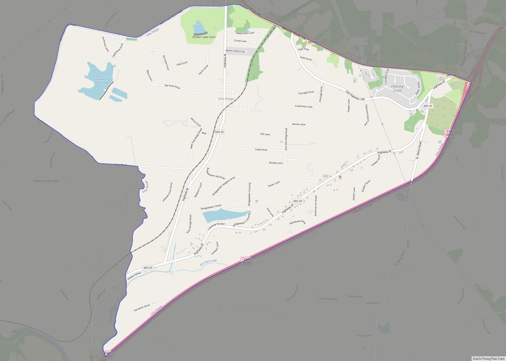 Map of Villa Ridge CDP