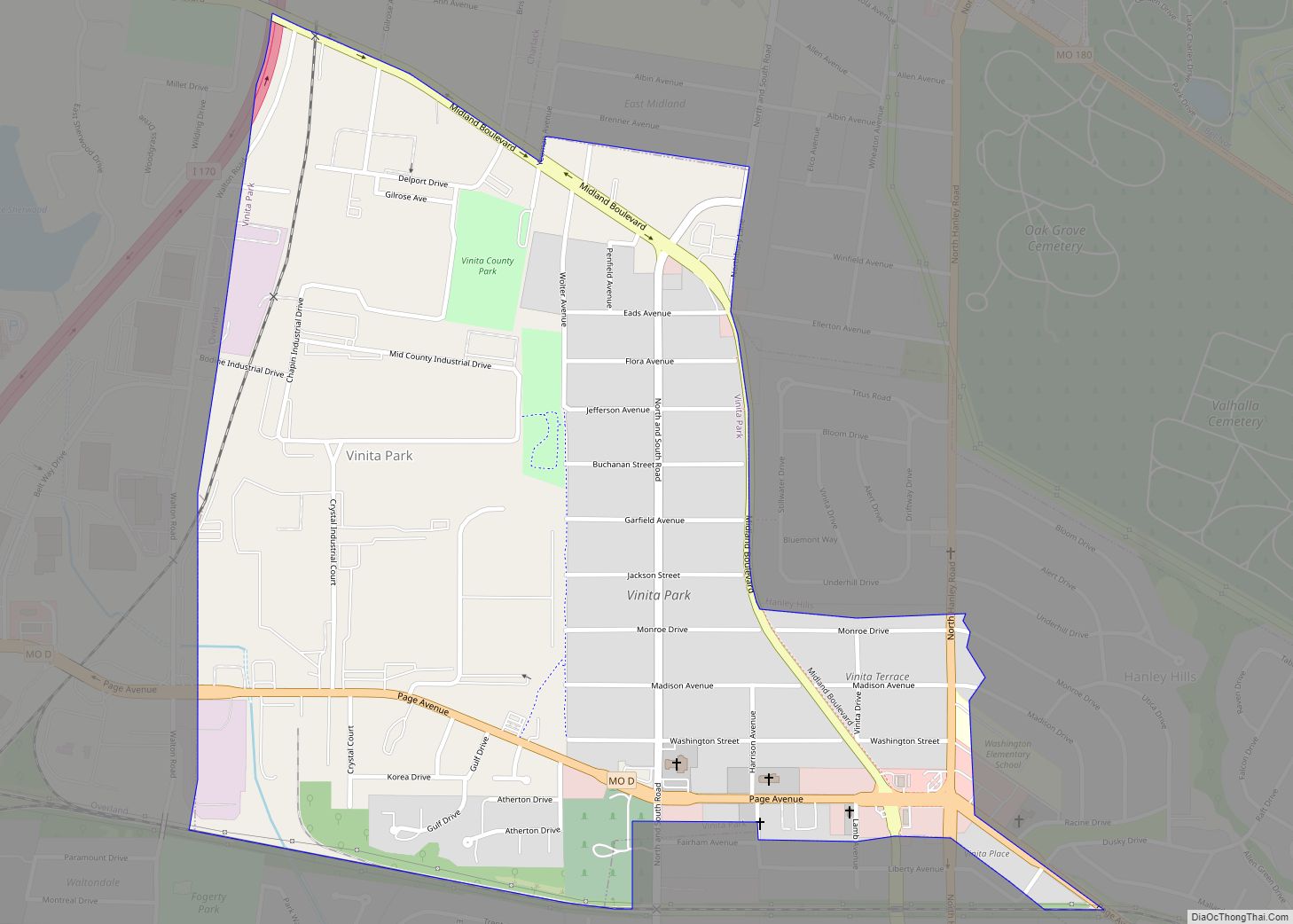 Map of Vinita Park city