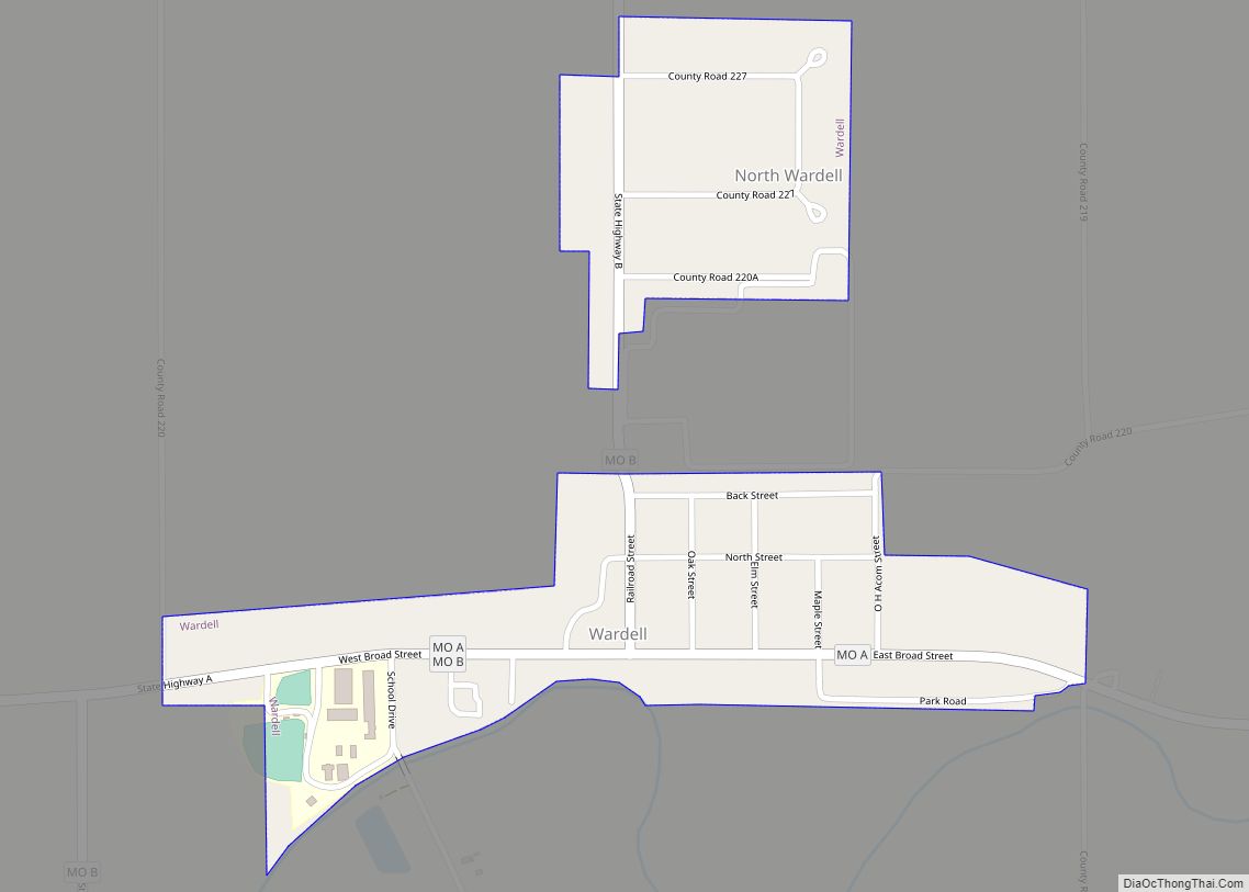 Map of Wardell town