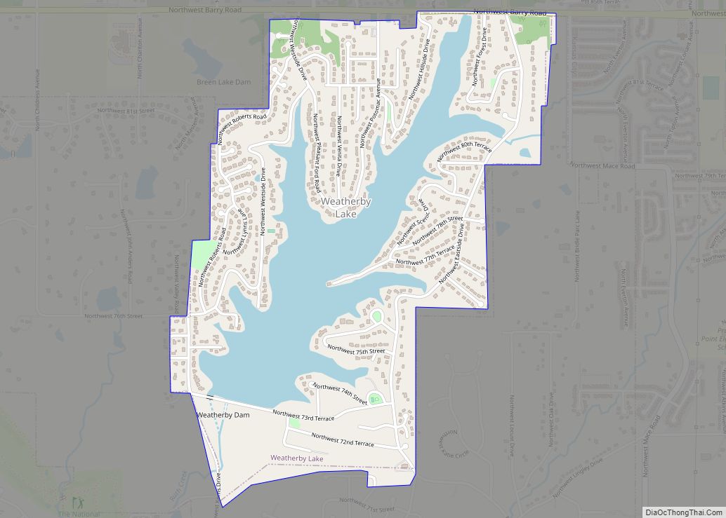 Map of Weatherby Lake city
