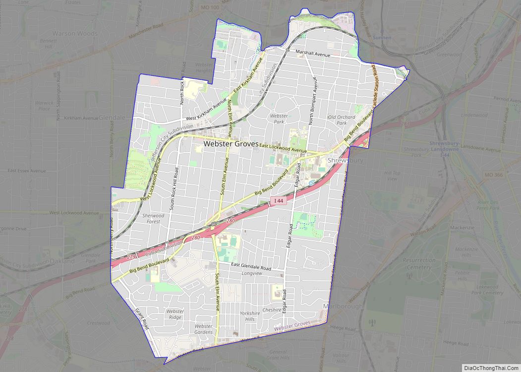 Map of Webster Groves city