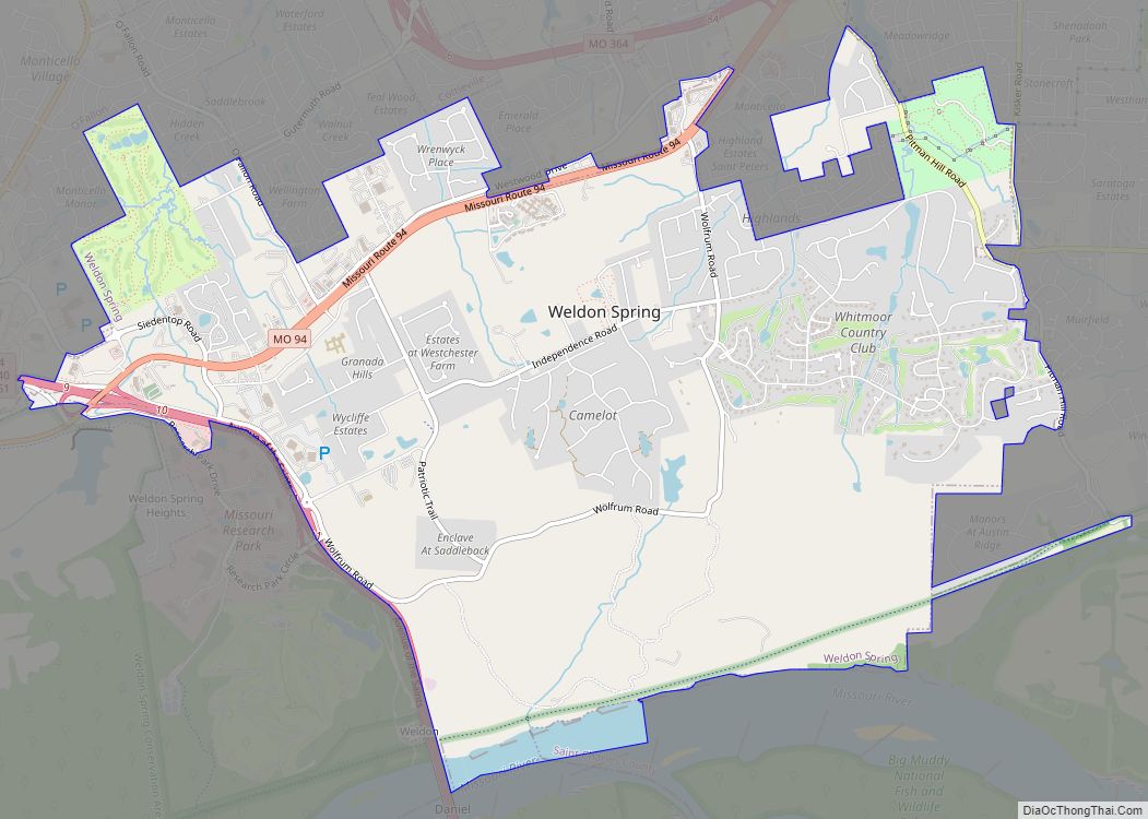 Map of Weldon Spring city