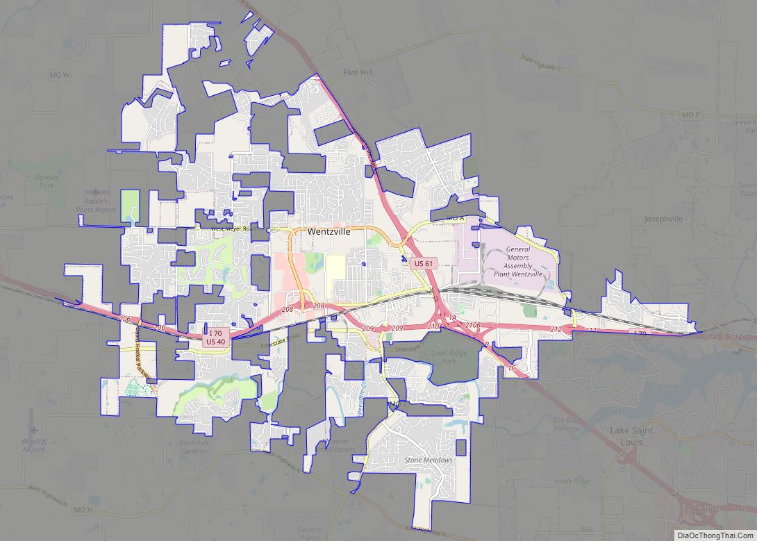 Map of Wentzville city
