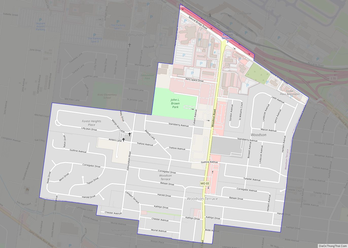 Map of Woodson Terrace city