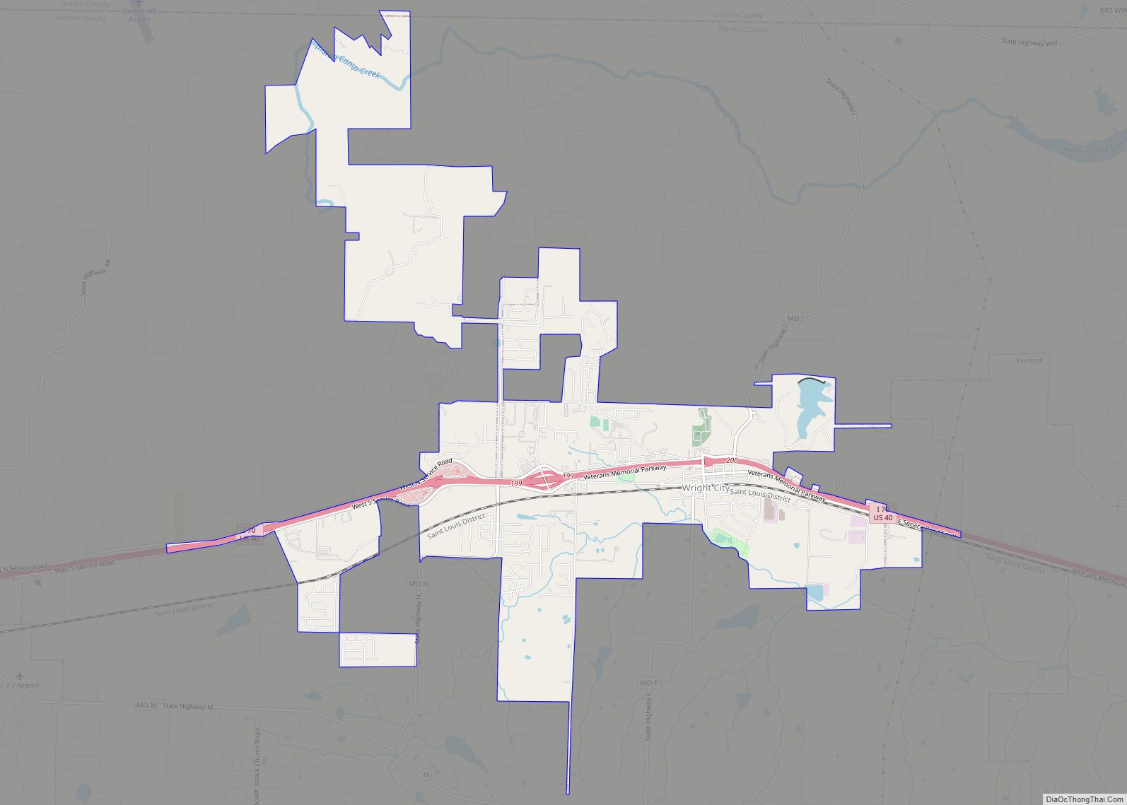 Map of Wright City city