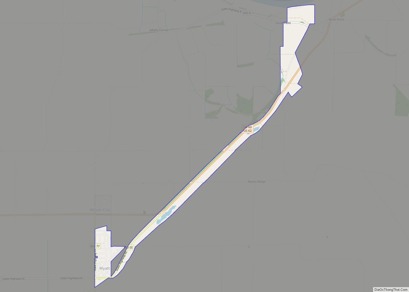 Map of Wyatt city