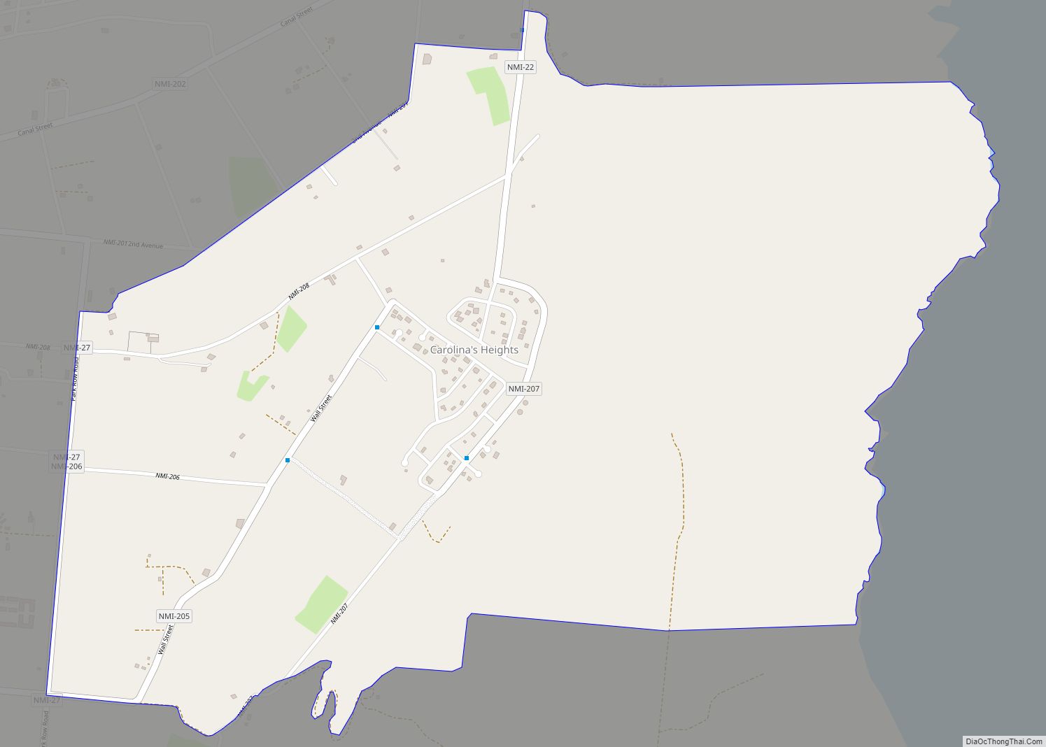 Map of Carolinas Heights village