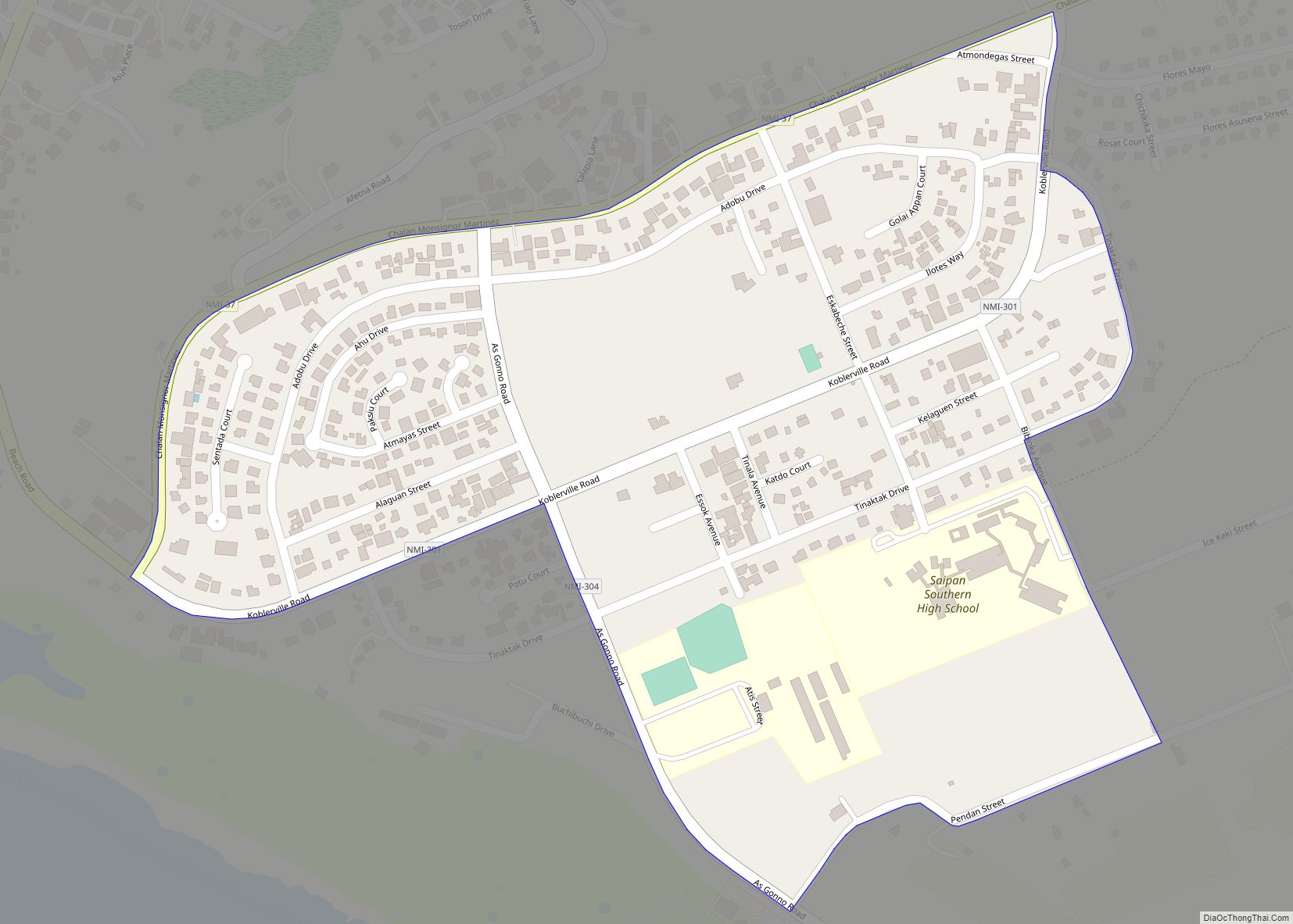 Map of Koblerville village