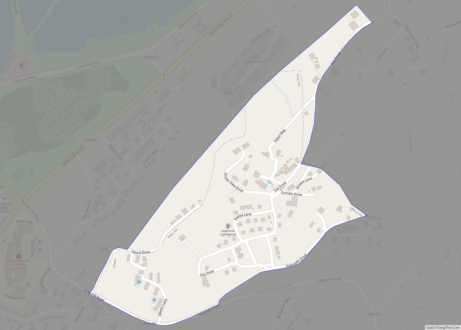 Map of Navy Hill village