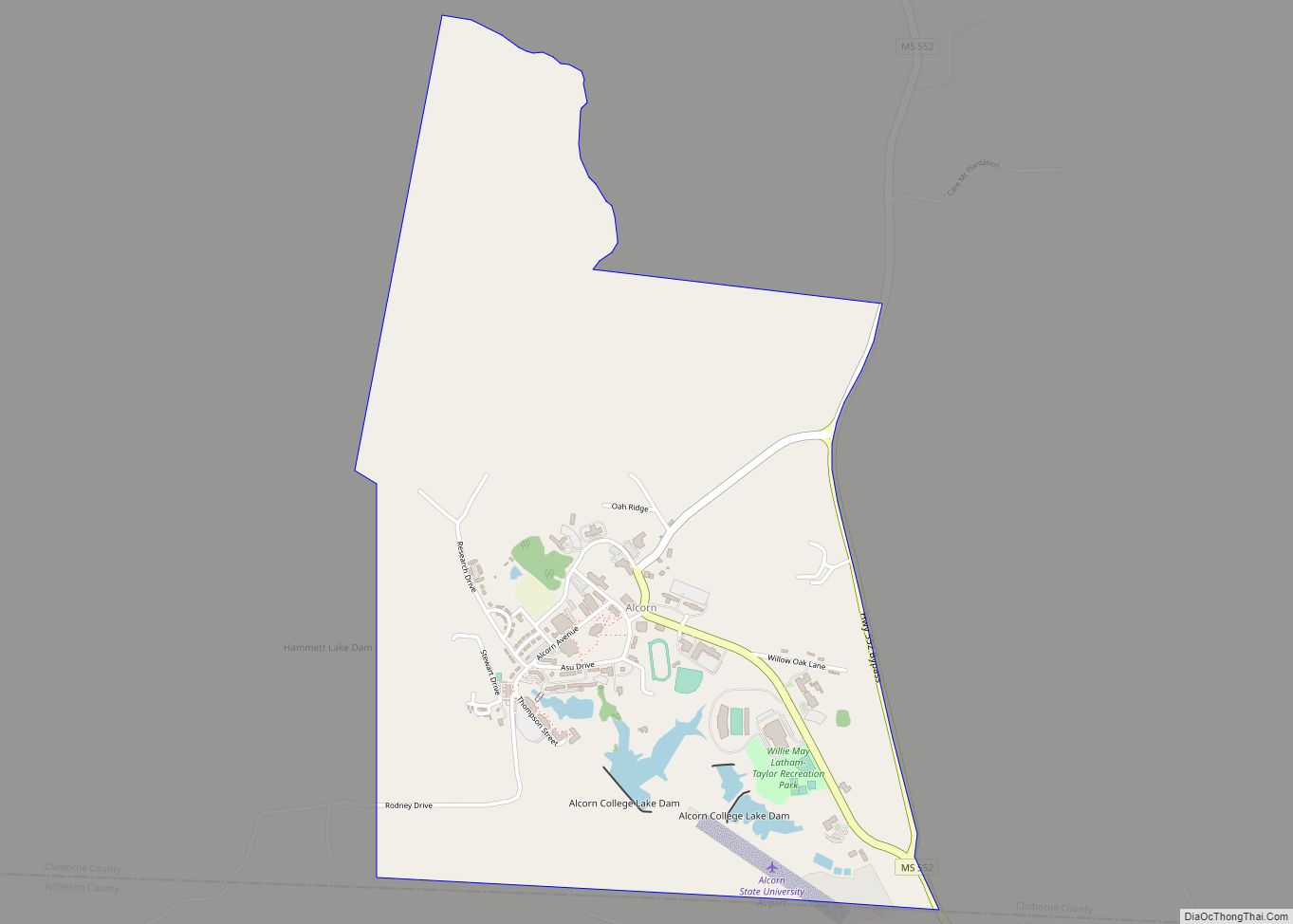 Map of Alcorn State University CDP