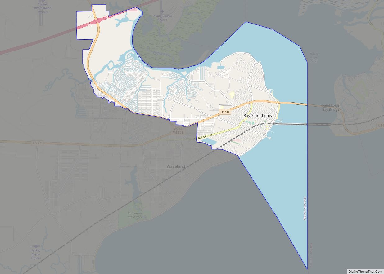 Map of Bay St. Louis city