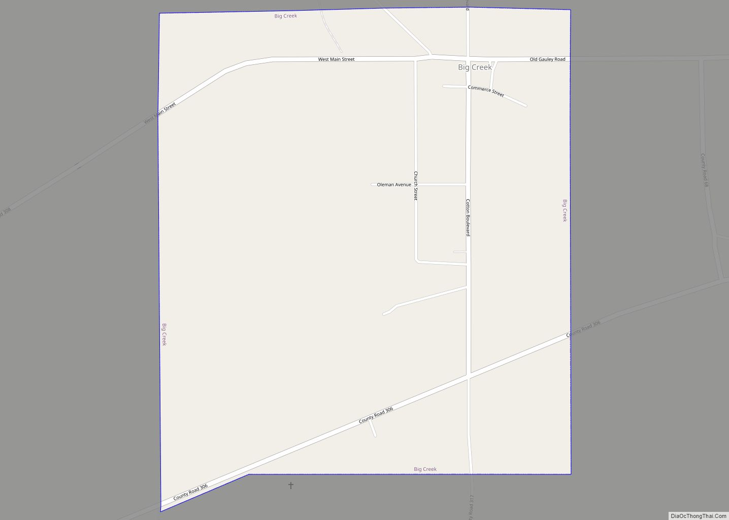 Map of Big Creek village, Mississippi