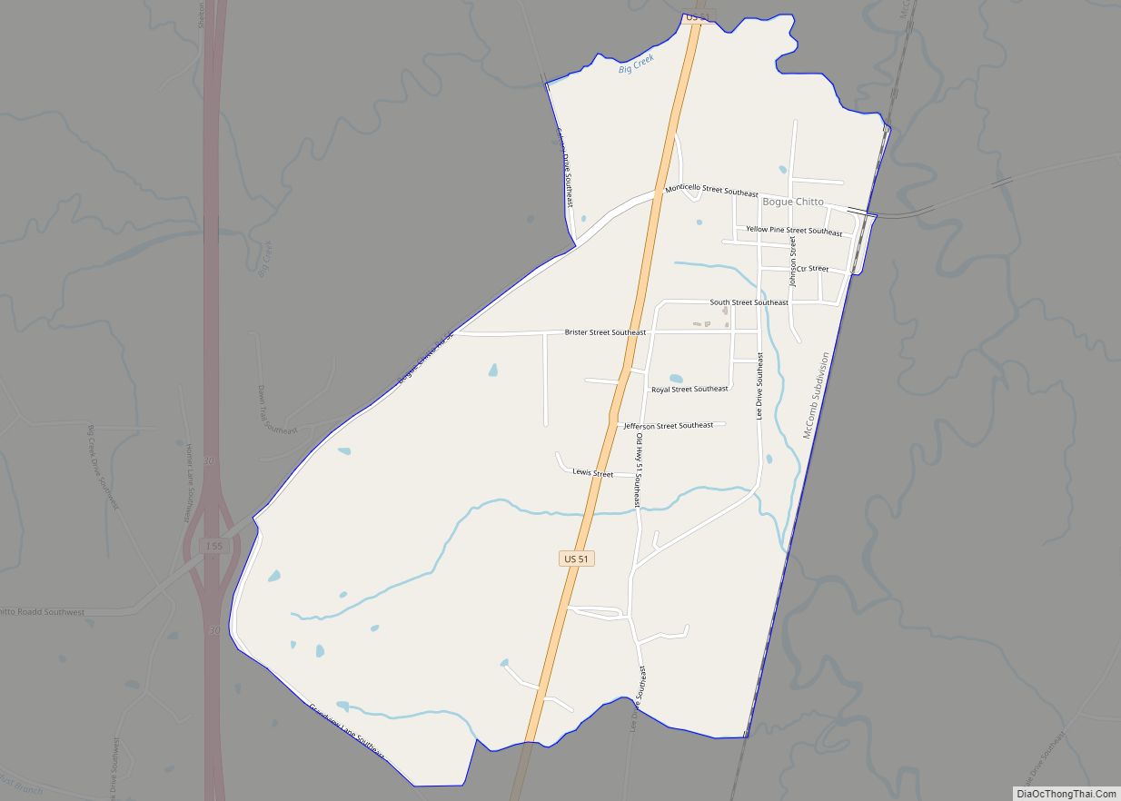 Map of Bogue Chitto CDP