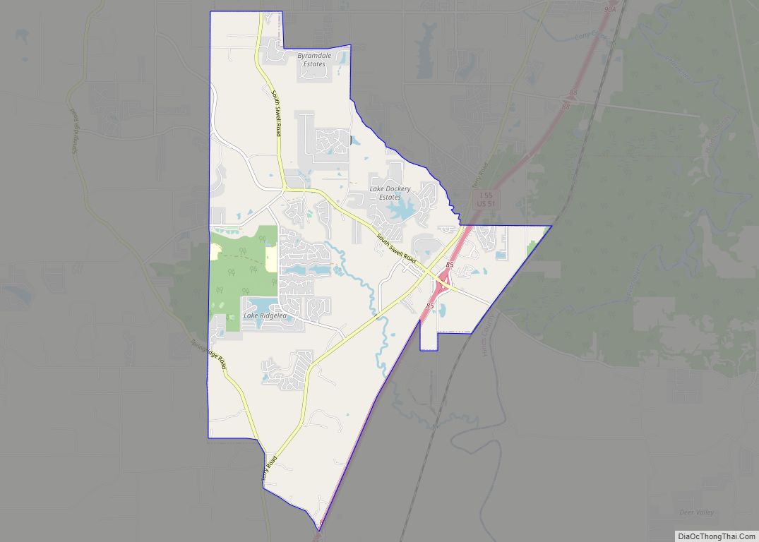 Map of Byram city, Mississippi