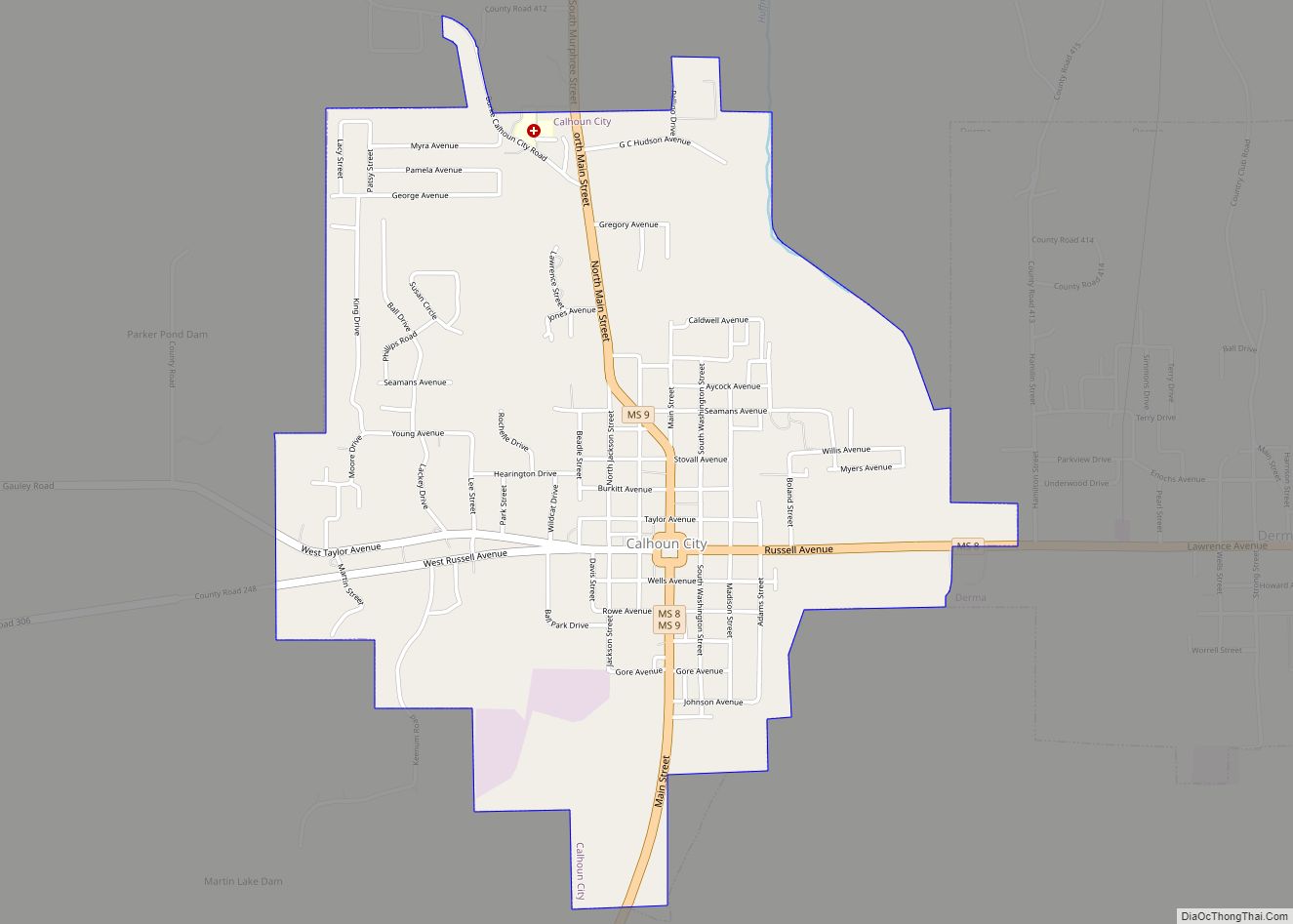 Map of Calhoun City town