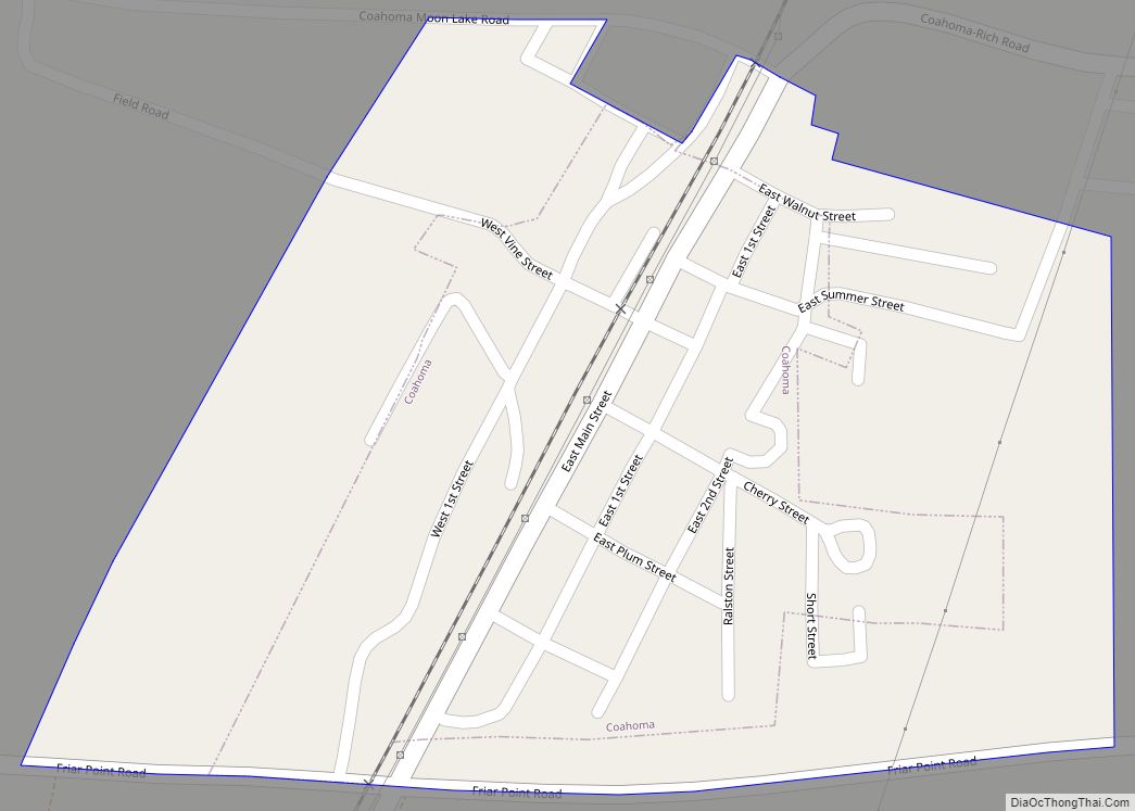 Map of Coahoma town
