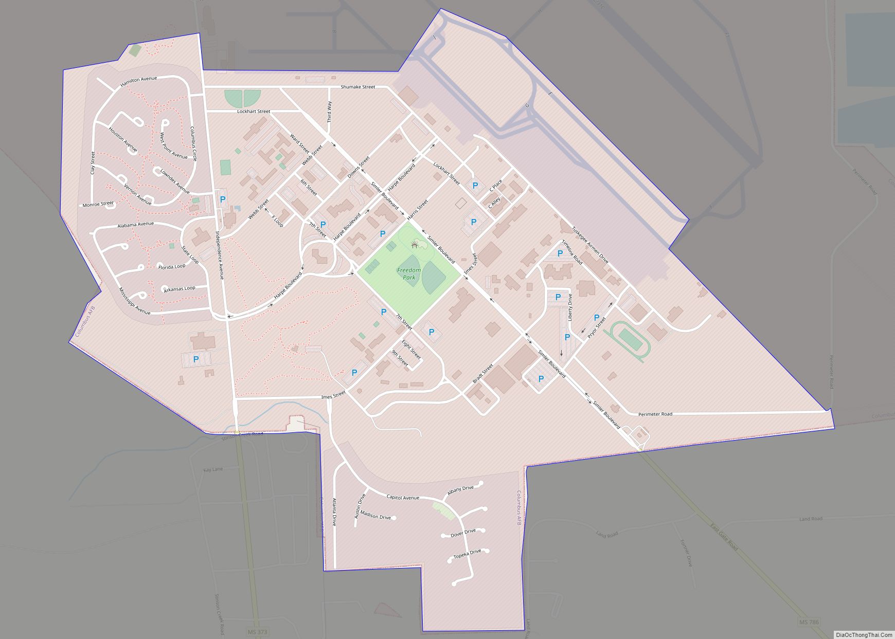 Map of Columbus AFB CDP