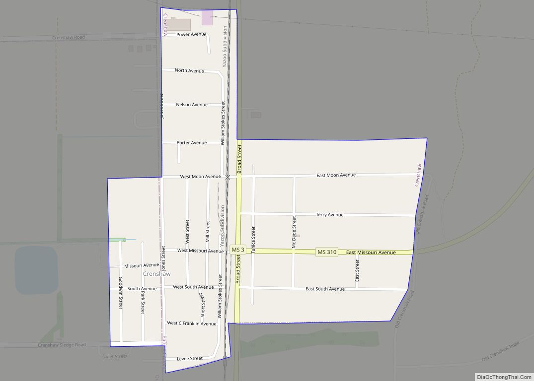 Map of Crenshaw town