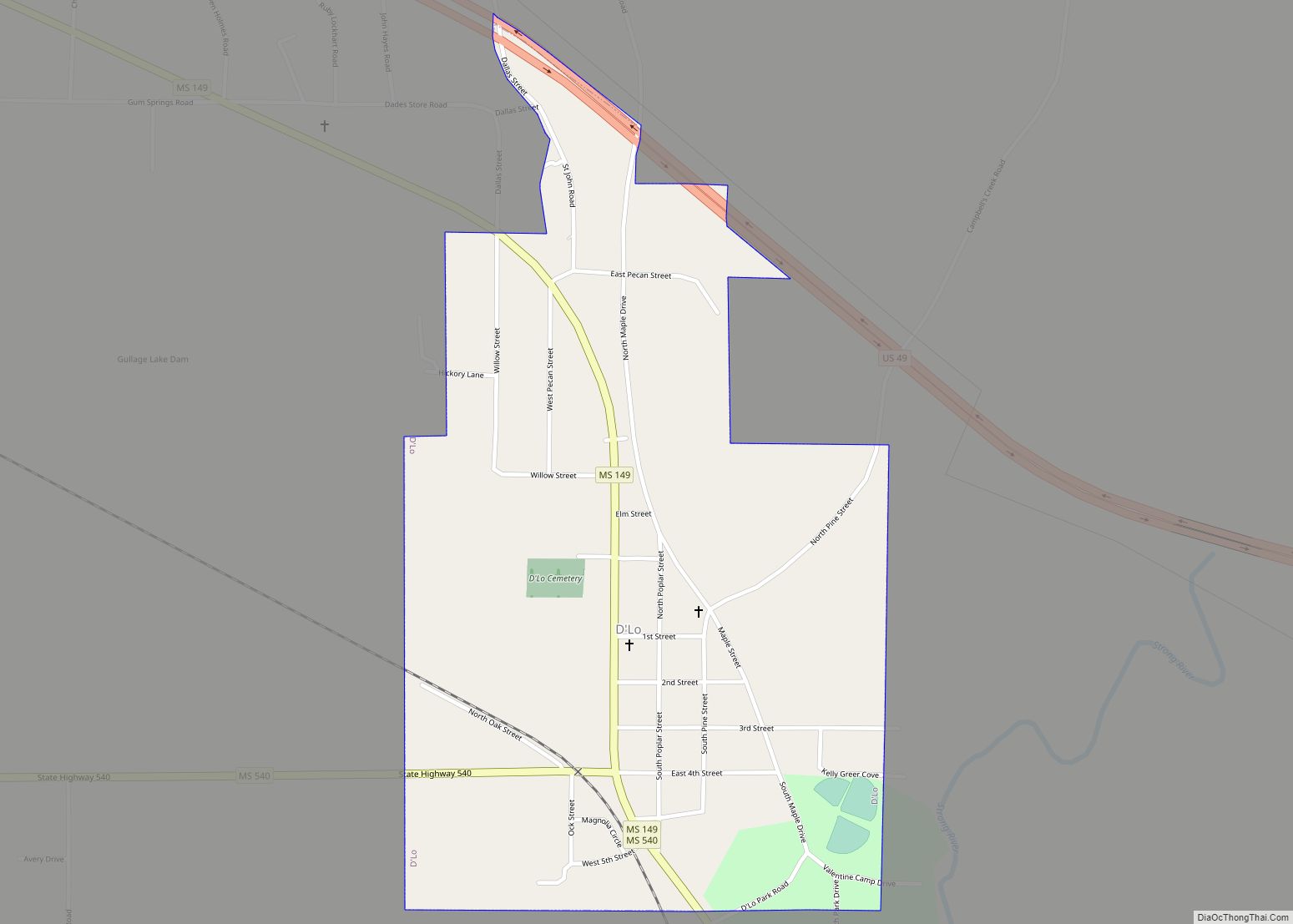 Map of D'Lo town