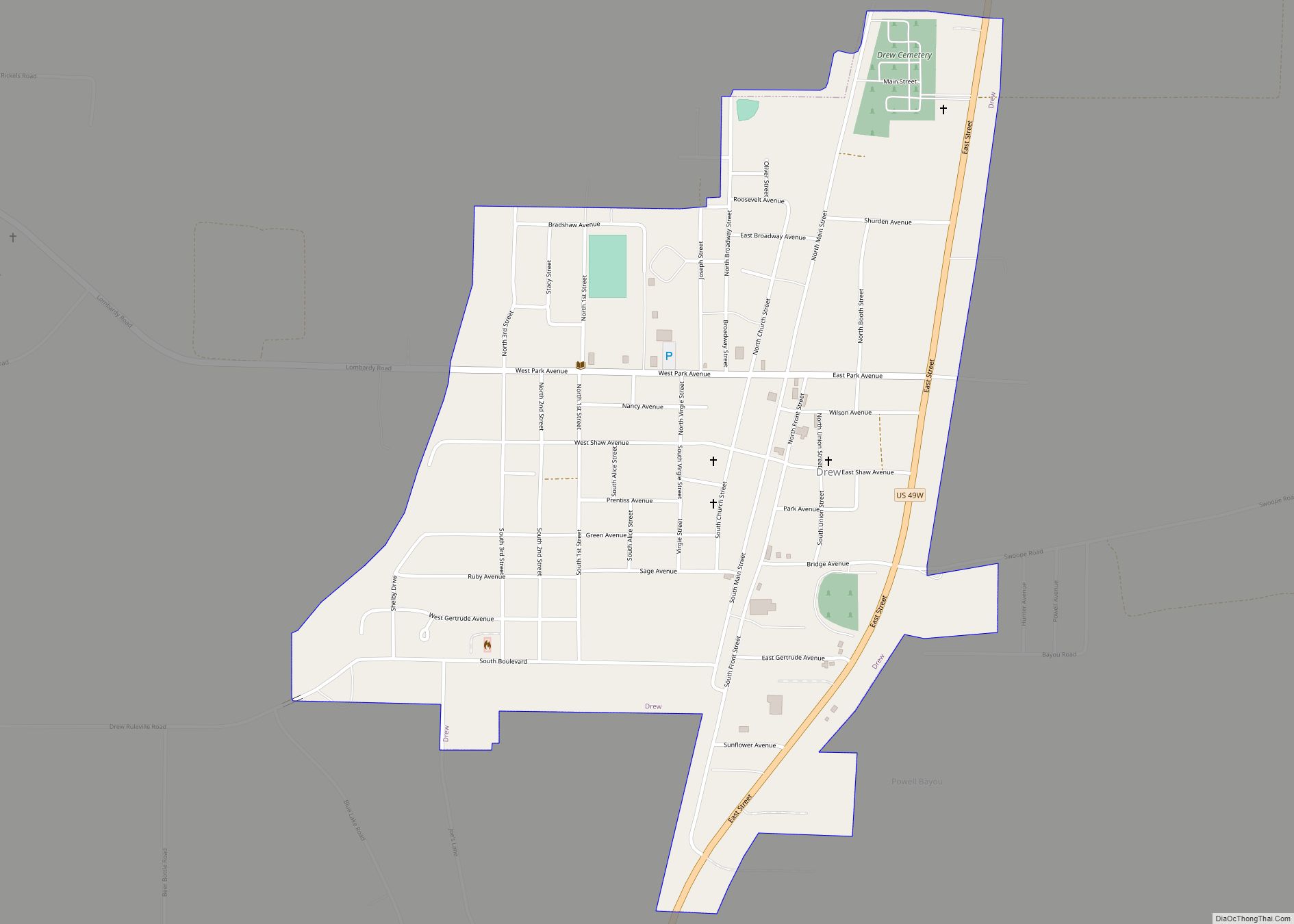 Map of Drew city