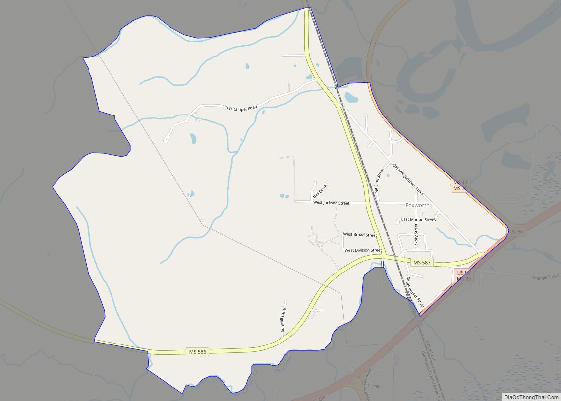 Map of Foxworth CDP