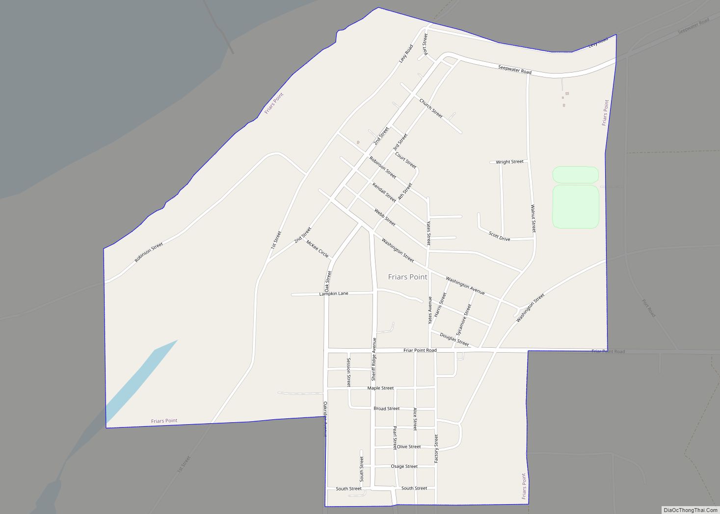 Map of Friars Point town