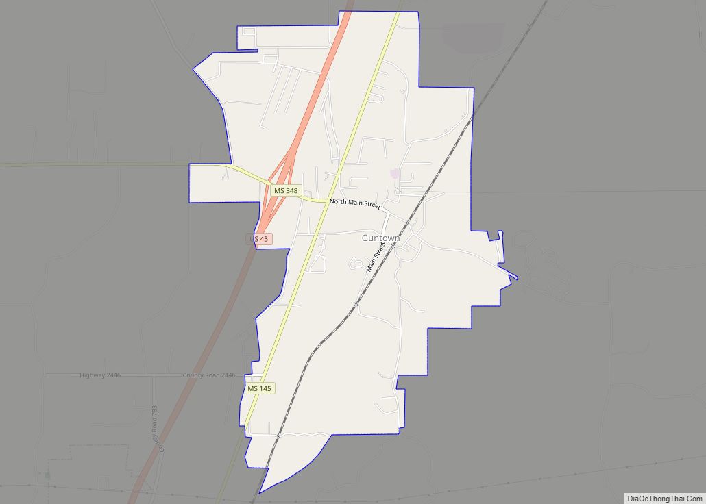 Map of Guntown town