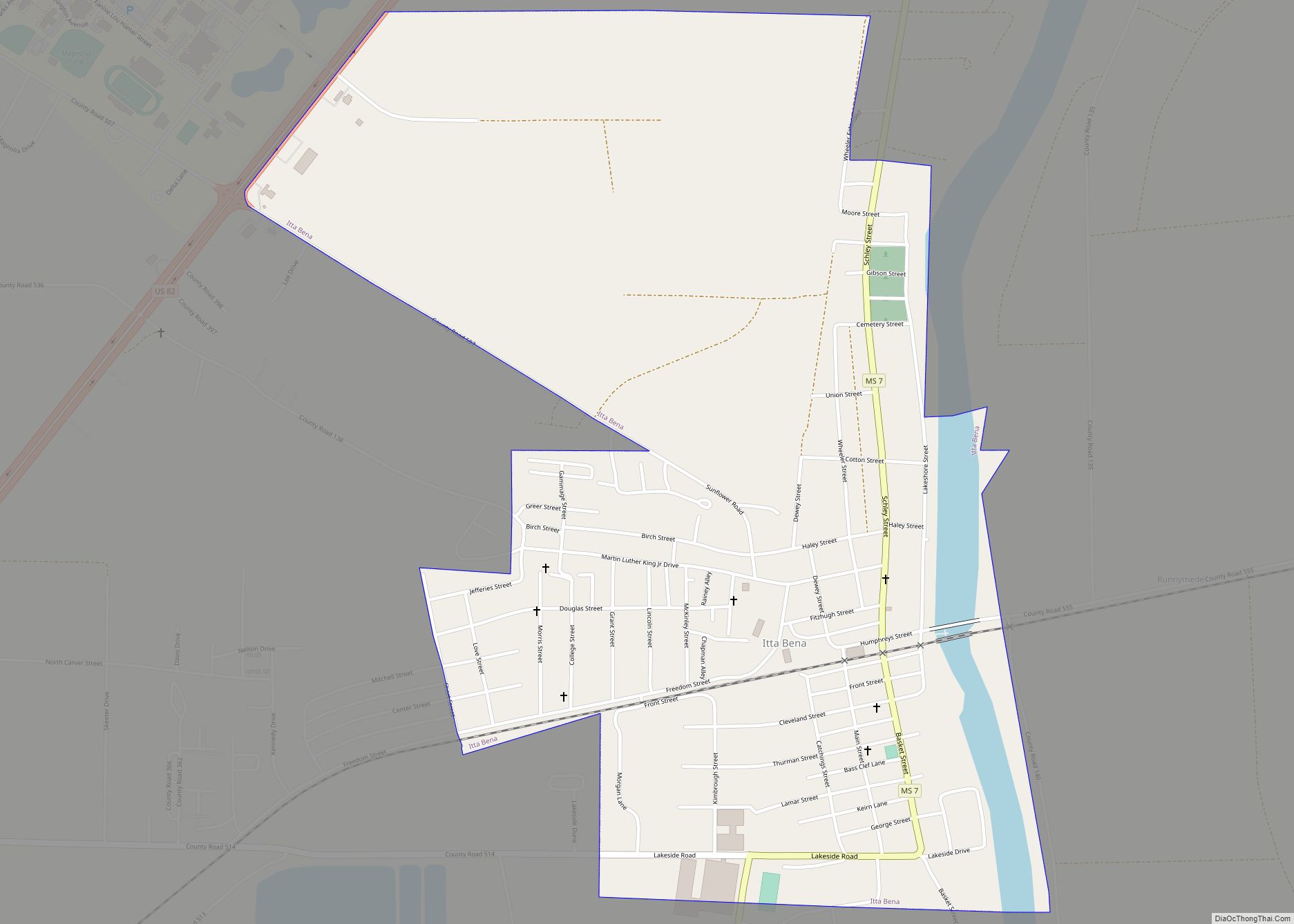 Map of Itta Bena city