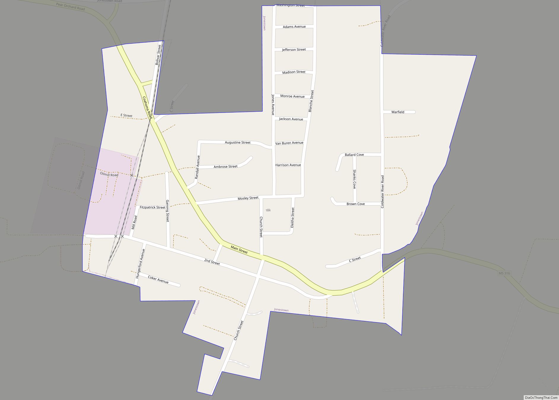 Map of Jonestown town