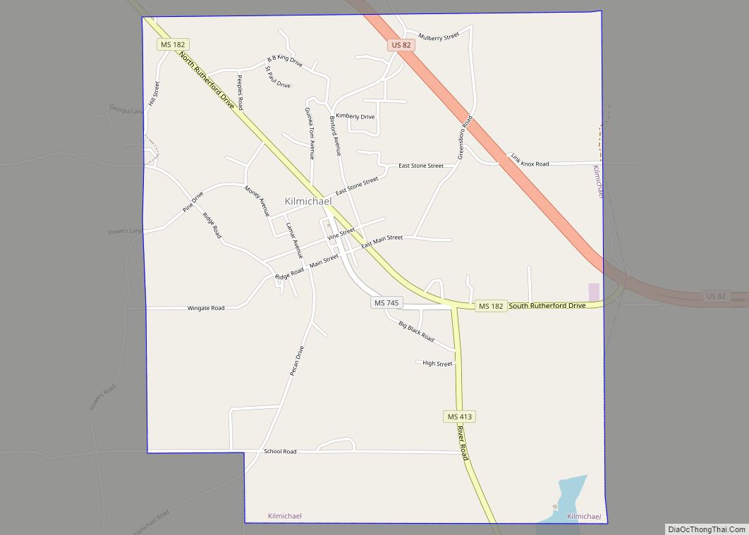 Map of Kilmichael town