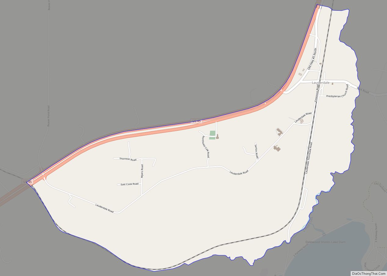 Map of Lauderdale CDP, Mississippi