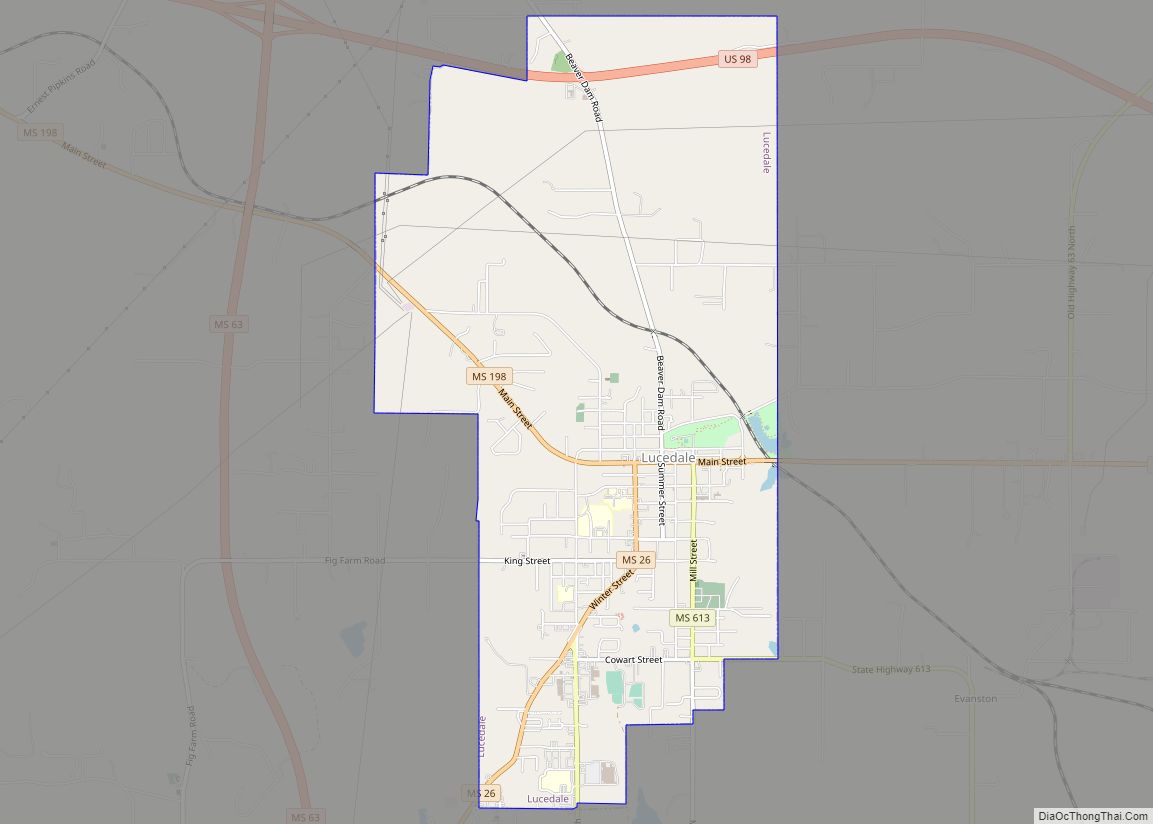 Map of Lucedale city