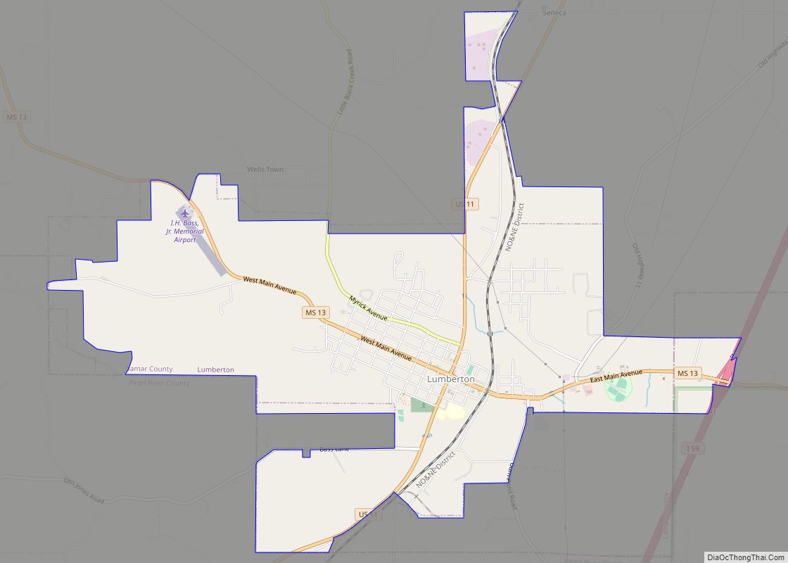 Map of Lumberton city