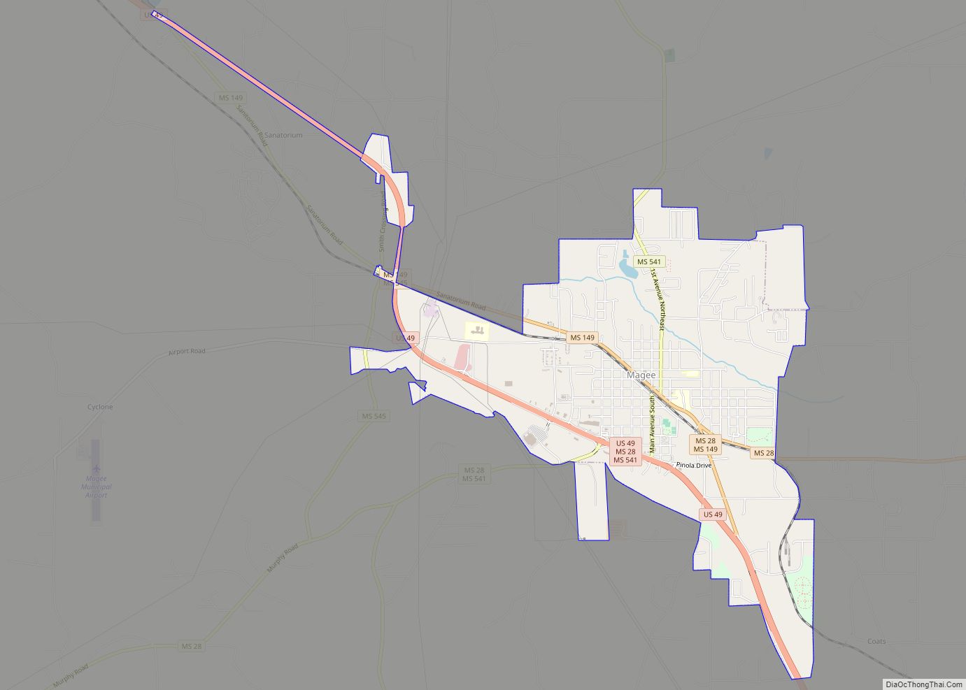 Map of Magee city