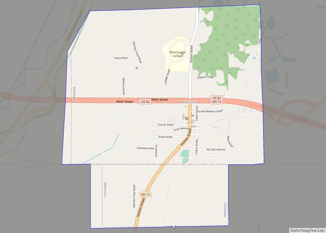 Map of Mathiston town