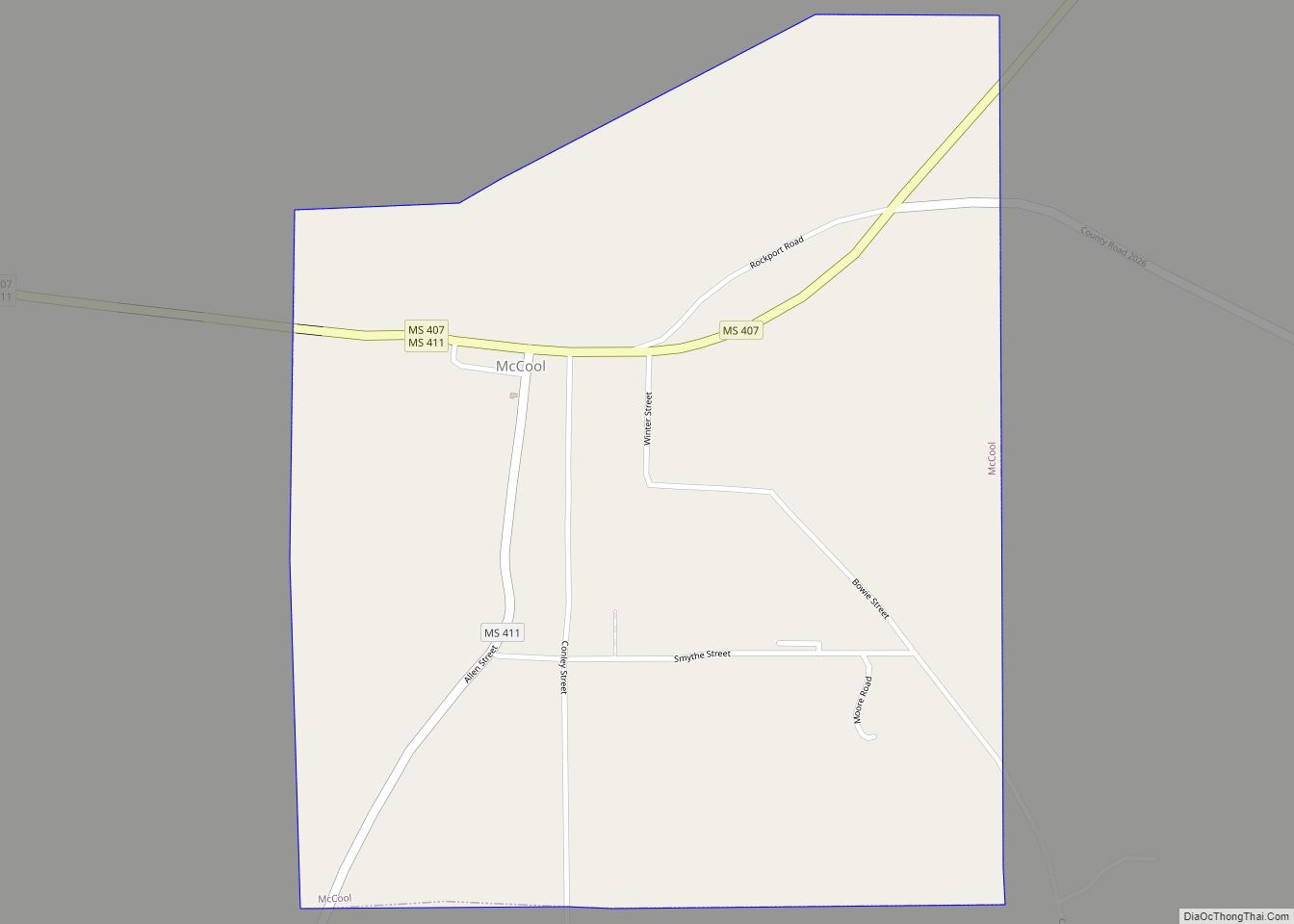 Map of McCool town